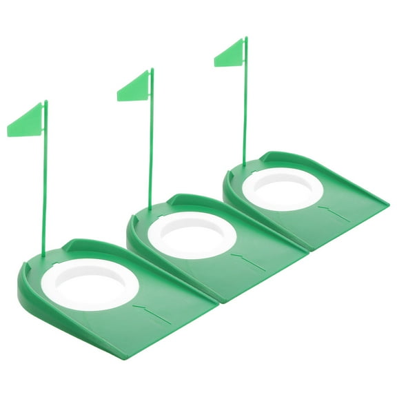 NIAIZEK 3-Pack Golf Practice Hole Cups with ABS Flag Holders for Indoor and Outdoor Putting Green Training