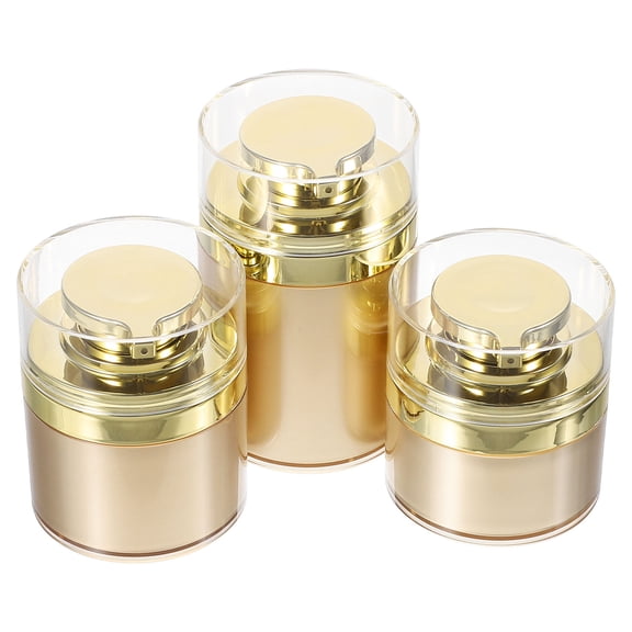 NIAIZEK 3Pcs Small Airless Pump Bottles Reusable Cosmetic Containers with Vacuum Seal