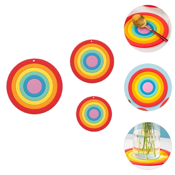 NIAIZEK 3-Pack Silicone Placemats Non- Table Mats for Home Kitchen Dining