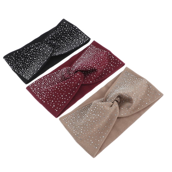 NIAIZEK 3Pcs Decorative Yoga Headbands Elastic Cross Design Hairbands for Sports and Home