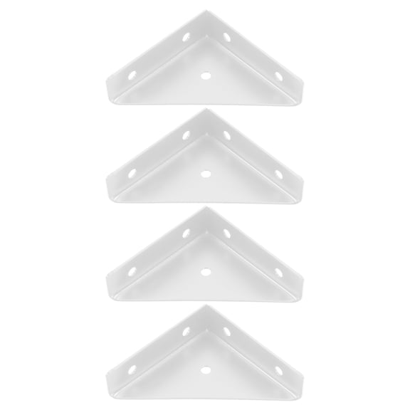 NIAIZEK White Stainless Steel Fixed Angle Brackets, 4-Pack Heavy Duty Supports for Home Furniture and Projects