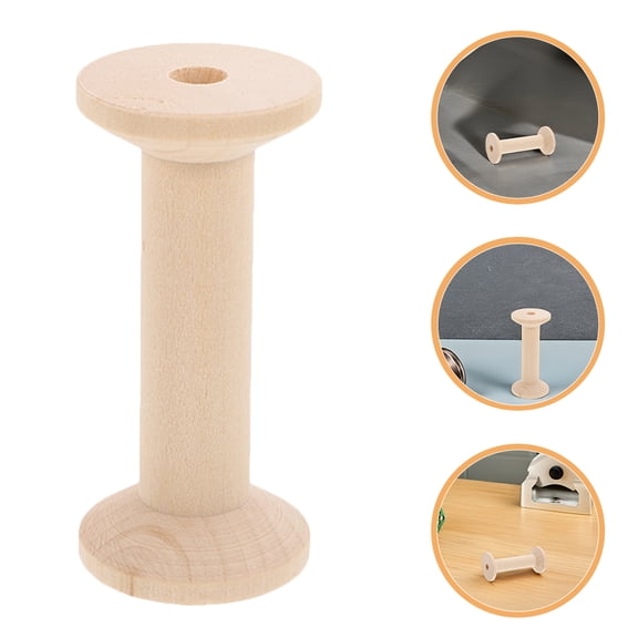 NIAIZEK Wooden Bobbin Holders Beige for Sewing Thread Organizer 4Pcs