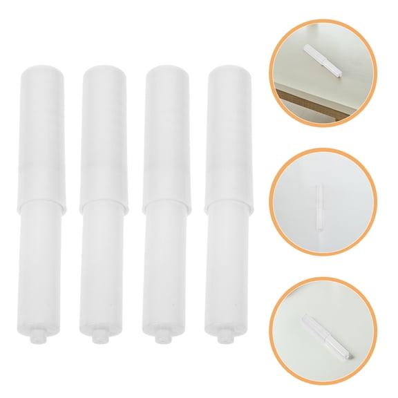 NIAIZEK 4-Pack Adjustable Toilet Paper Roll Holders with Spring-Loaded Rod Core, Plastic Bathroom Tissue Dispensers in White