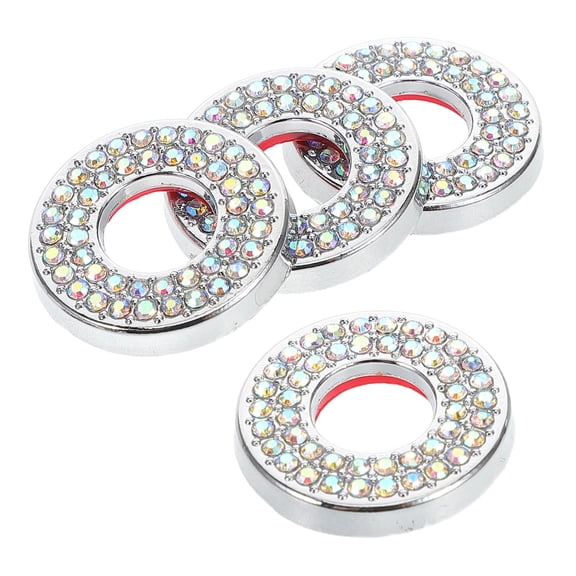 NIAIZEK 4Pcs Car Door Pull Pin Cover Zinc Alloy Rhinestone Decorative Accessory