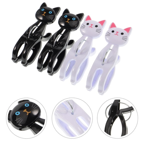 NIAIZEK 4Pcs Assorted Color Plastic Beach Towel Clips Windproof Clothespins for Chairs