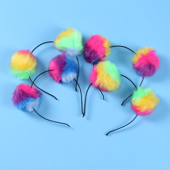 NIAIZEK 4-Pack Colorful Plush Headbands Hair Accessories for Parties and Masquerades - Soft, Comfortable, Non- Design (7.09x5.91x1.57in)
