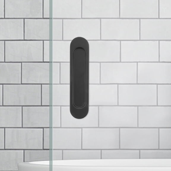 NIAIZEK 4Pcs Self Stick Black Aluminum Closet Door Handle Pull with Easy Installation