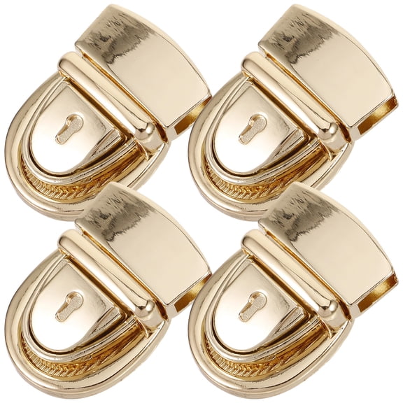 NIAIZEK 4Pcs Press Bag Locks Gold Colored Durable Metal Clasps for DIY Handbag Hardware
