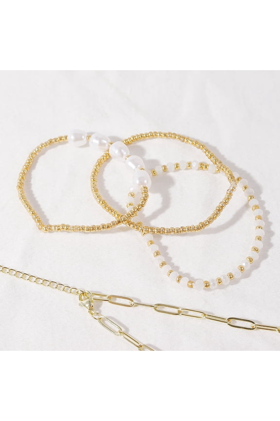 4-Piece Stackable Bracelets for Women, Minimalist and Trendy Elegant Style Jewelry Accessories Set