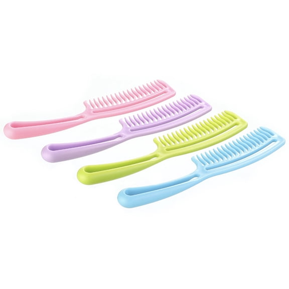 NIAIZEK Wavy Tooth Comb ABS Material Assorted Color for Hairdressing 4Pcs