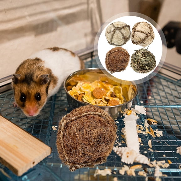 NIAIZEK Small Animal Chew Balls Assorted Color Plants Material for Outdoor Use