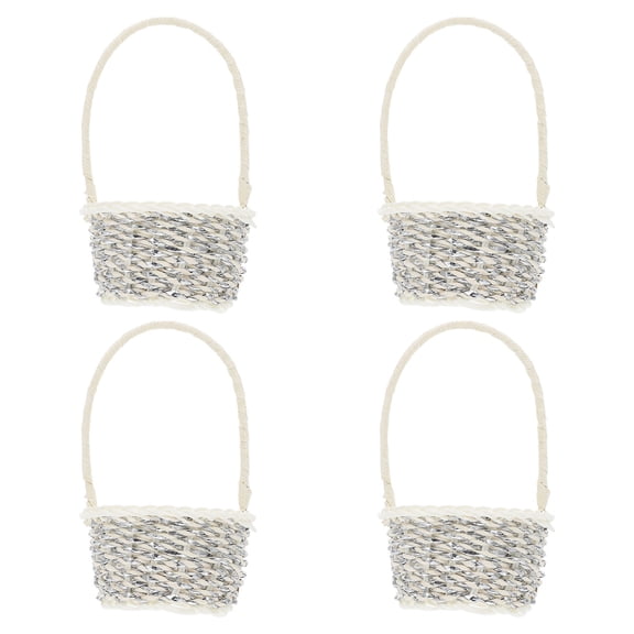 NIAIZEK 4-Pack Handwoven Plastic Storage Baskets for Home Organization, Picnic, Sundries, and Versatile Multi-Purpose Use