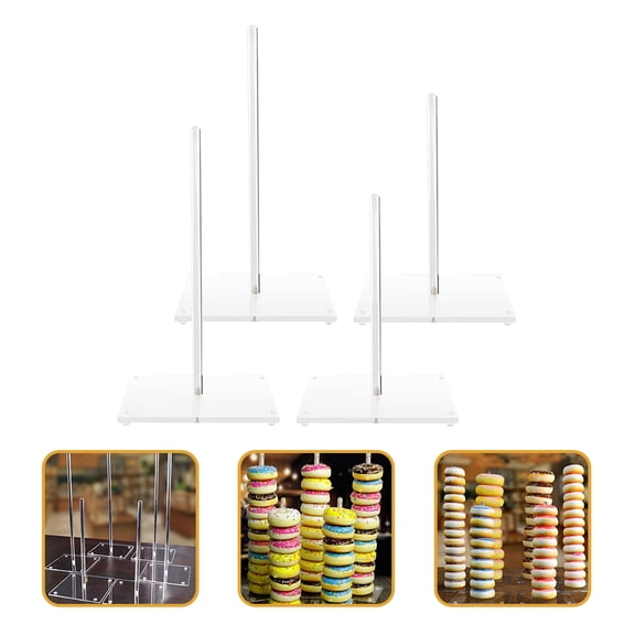 NIAIZEK 4Pcs Acrylic Donut Display Stand for Party Wedding Birthday Table Dessert Decoration