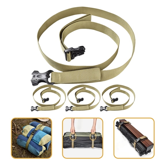 NIAIZEK 4Pcs Khaki Luggage Straps with Buckles Adjustable Tie Down Straps for Outdoor Travel Use