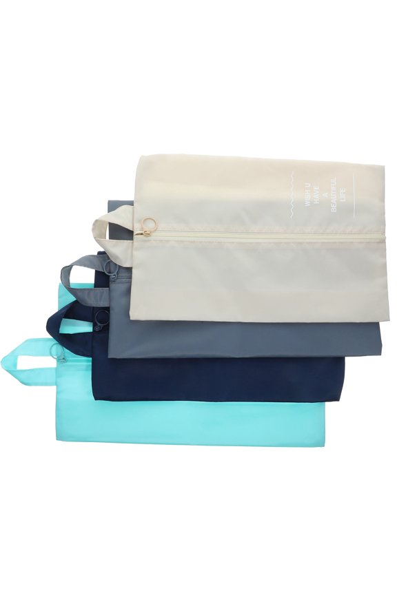 4Pcs Waterproof Travel Shoe Storage Shoe Bags For Storage Beige Nylon