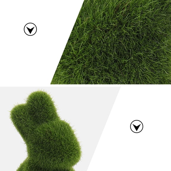NIAIZEK 4-Piece Figurines Set Flocked Animal Decor Green Foam Cute Bunny Home Decoration