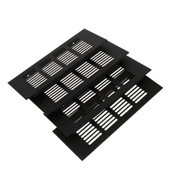 NIAIZEK Black Metal Vent Covers 4-Pack, Cabinet Grilles for Improved Airflow, Ventilation, and Modern Style
