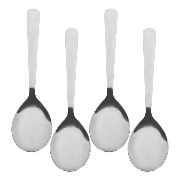 NIAIZEK 4 Pcs Ramen Soup Spoon Stainless Steel Flat Bottom for Everyday Dining