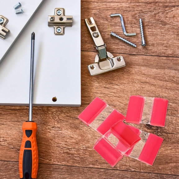 NIAIZEK 4Pcs Small Transparent Plastic Hinges for Drawers Self Adhesive Adjustable Angle Hinges