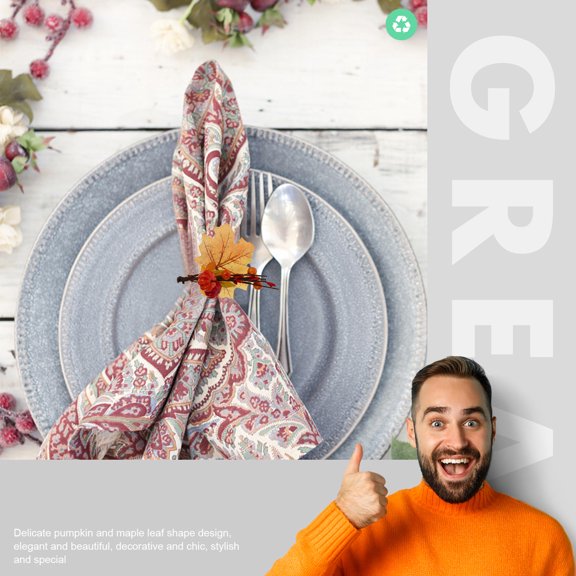 NIAIZEK 4Pcs Assorted Color Napkin Buckles for Dinner Table Festival Decoration and Party Use