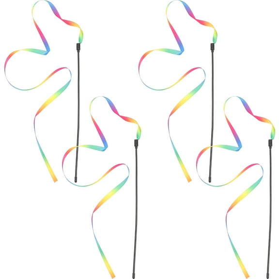 NIAIZEK 4Pcs Teaser Sticks for Indoor Cats Scratch and Bite Resistant