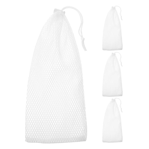 NIAIZEK 4Pcs Hanging White Mesh Finch Feeder Sack Durable Polyester for Outdoor Birds
