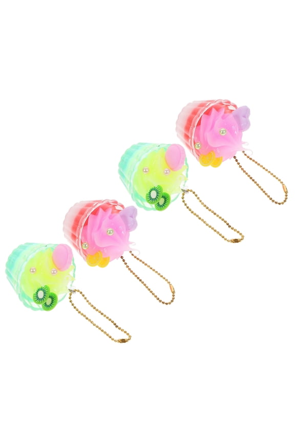 Back to School Cute Ice Cream Phone Pendants Hanging Decorations Plastic Charms 4 Pieces 1.6x1.4x1.4 Inches