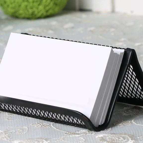 NIAIZEK Metal Mesh Business Card Holder Set of 4, Professional Office Desk Organizer Display Stand for Work