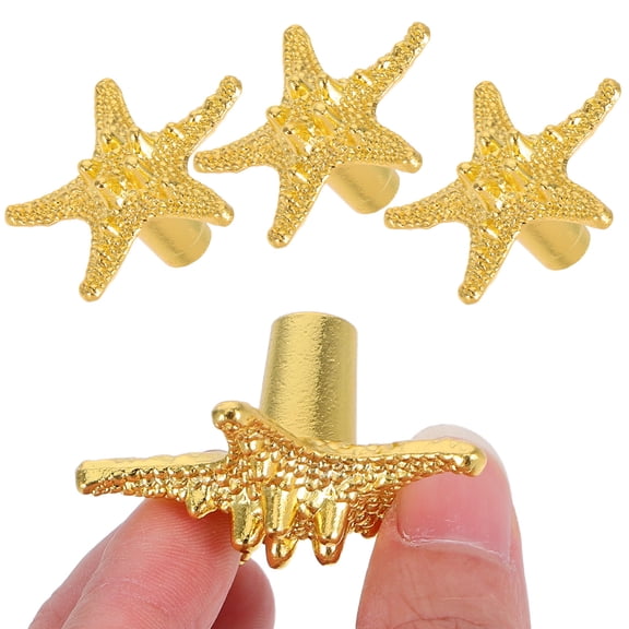 NIAIZEK Modern Star Knobs Golden Zinc Alloy for Cabinets and Drawers