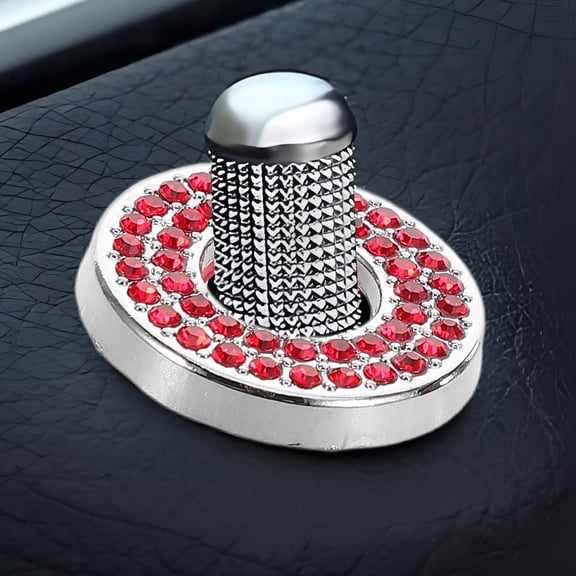NIAIZEK 4-Pack Red Zinc Alloy Car Door Lock Covers with Rhinestone Decoration, Stylish Protective Accessories