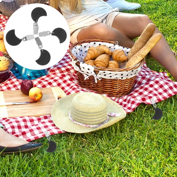 NIAIZEK 4Pcs Black Tablecloth Weights Clips with Easy Attach Mechanism for Outdoor Use