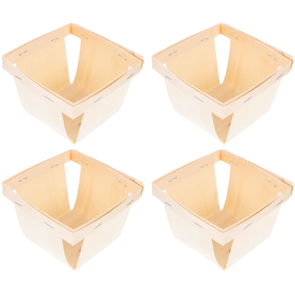 NIAIZEK 4Pcs Fruit Display Wood Baskets For Home Decor Kitchenware