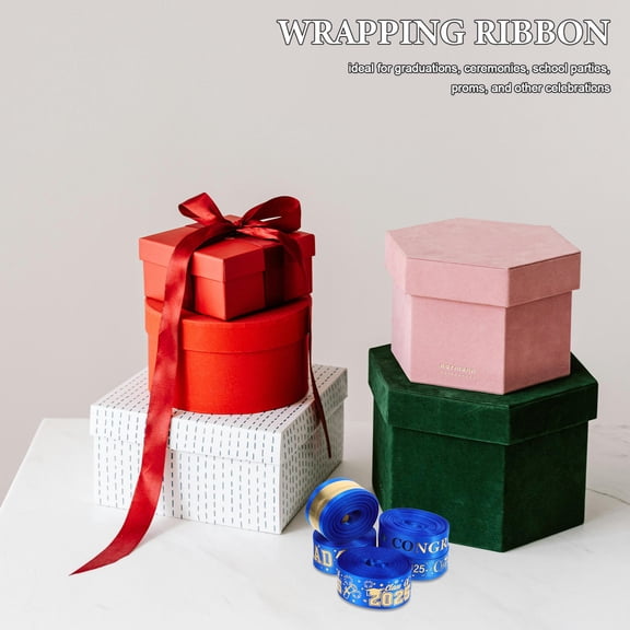 NIAIZEK Polyester Graduation Ribbon for Present Wrapping and Flower Bouquet Crafts