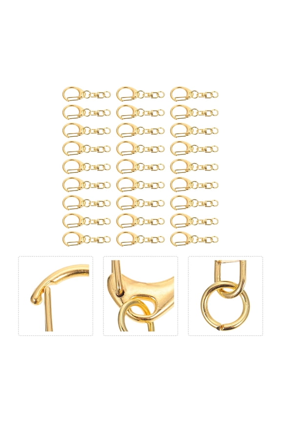 50 Pcs Heavy Duty Golden Zinc Alloy Keychain Hooks Key Chain Accessories for and Everyday Use