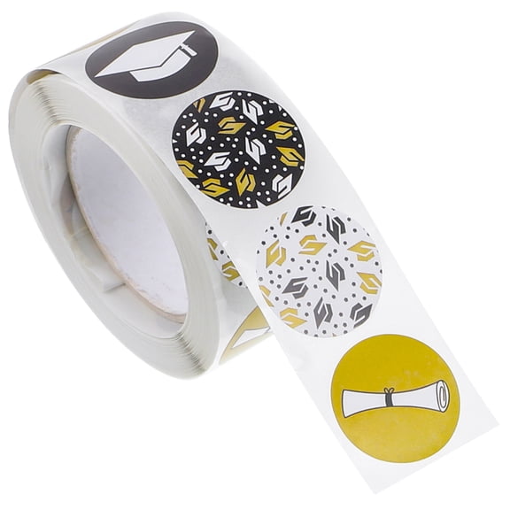 NIAIZEK 500pcs Graduation Cap Stickers Round Self Adhesive Labels for Students and Graduates Party Decorations