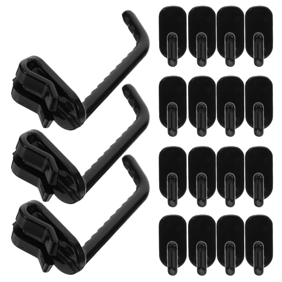 NIAIZEK 50Pcs Black Plastic Pegboard Hooks with Clip Design for Camping Home Office Wall Grid Display