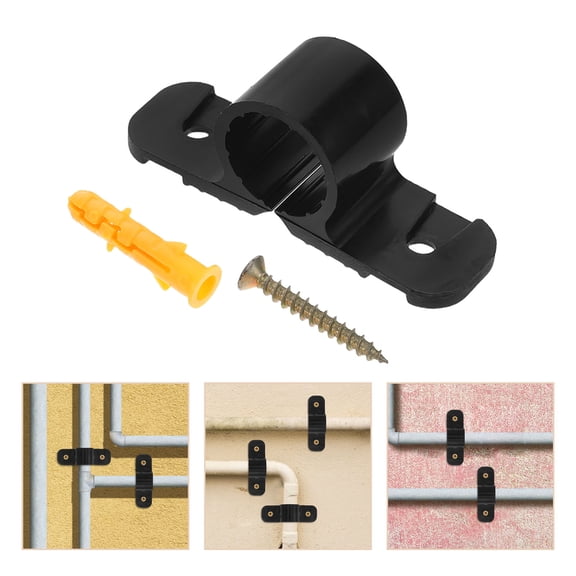 NIAIZEK Ceiling Pipe Support Clips, Sturdy Plastic Clamps, Black, for Pipes, Heavy Duty, Quick Install
