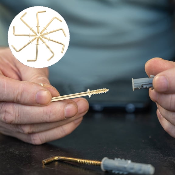 NIAIZEK 50Pcs Metal L Shaped Screw Hooks Rust Resistant Small Hooks for Home Use