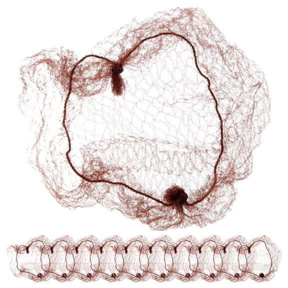 NIAIZEK 50Pcs Elastic Mesh Hair Nets Coffee for Hair Bun Cover and Styling