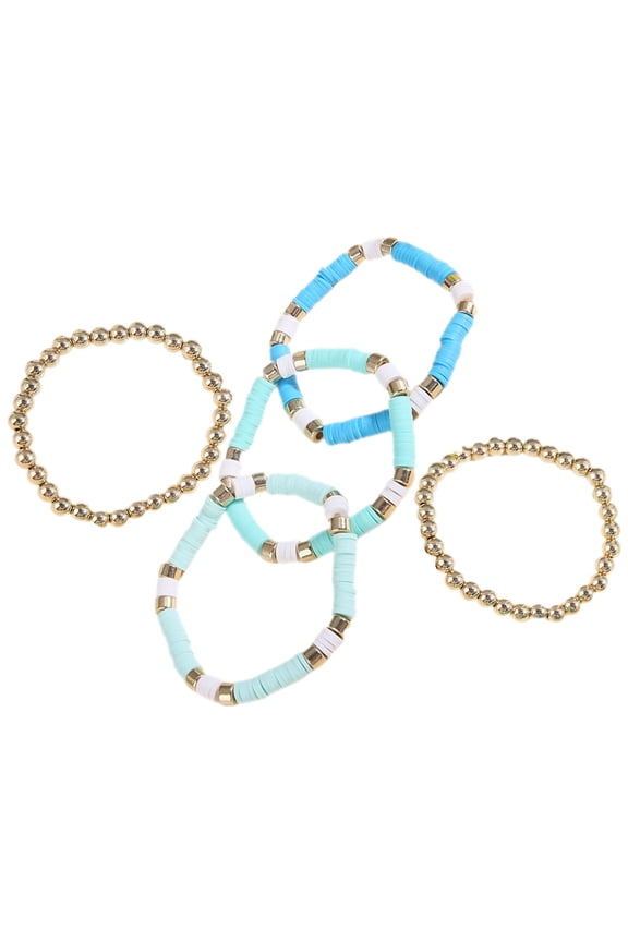 5Pcs Assorted Color Boho Bracelet Set for Parties Beach Holiday Fashion Jewelry