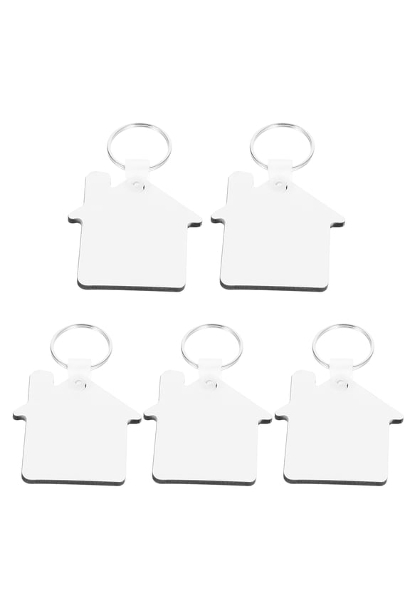 5-Pack White Aluminum Blank Keychains for Crafts, Keys, Decorative Key Chain Accessories