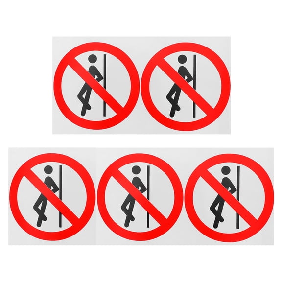 NIAIZEK 5Pcs Easy to Use Red Warning Decals No Leaning Signs for Construction and Safety