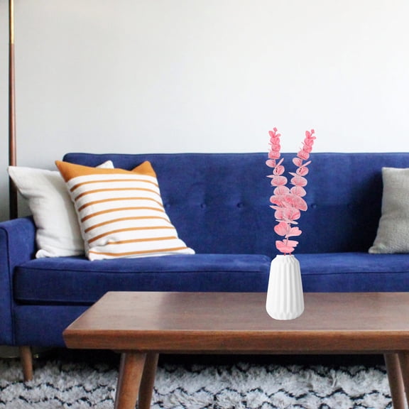 NIAIZEK 5Pcs Artificial Red Eucalyptus Leaves Stems for Wedding Centerpieces and