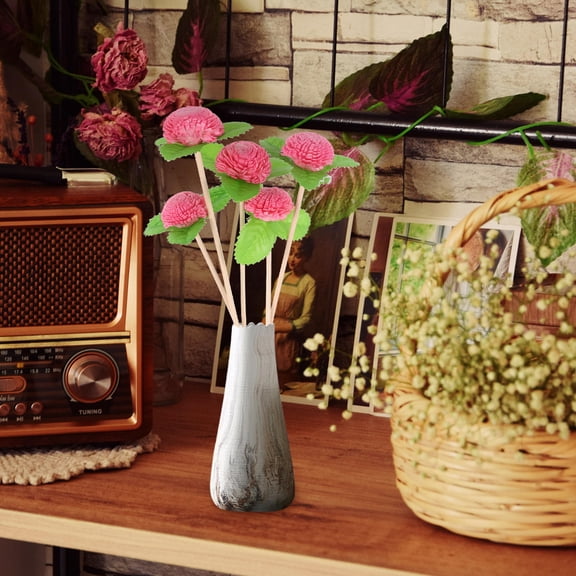 NIAIZEK 5Pcs Rattan Reed Diffuser Sticks with Simulated Flowers Assorted Color Aromatherapy Home Decor