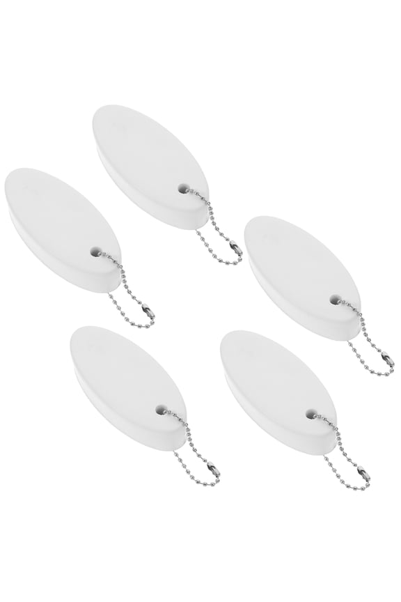 5Pcs White Floating Keychain with PU and Aluminum for Water Sports and Boating