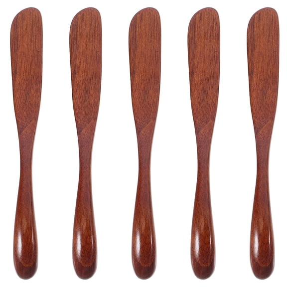 NIAIZEK 5Pcs Natural Wood Butter Spreaders Jam Knives Cheese Cutters Multipurpose Kitchen Tools