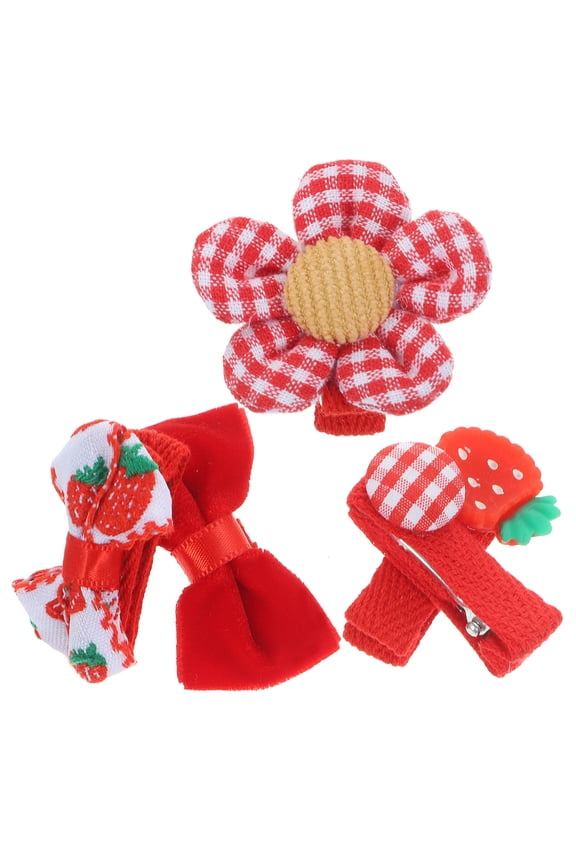 5-Pack Red Bow Hair Clips for Kids, Cute and Easy to Use, Ideal for Daily Decorations