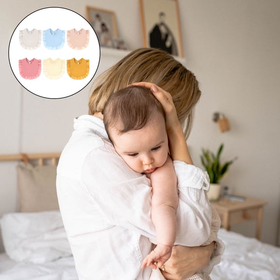 NIAIZEK 6 Pcs Cotton Infant Bibs for Feeding Time and Teething Support