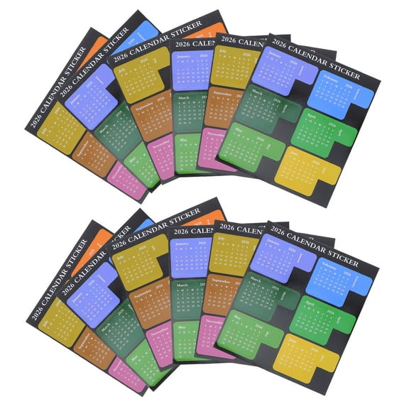 NIAIZEK Calendar Stickers Planner Multi-Color Paper Monthly Tabs for Decoration 6Sets