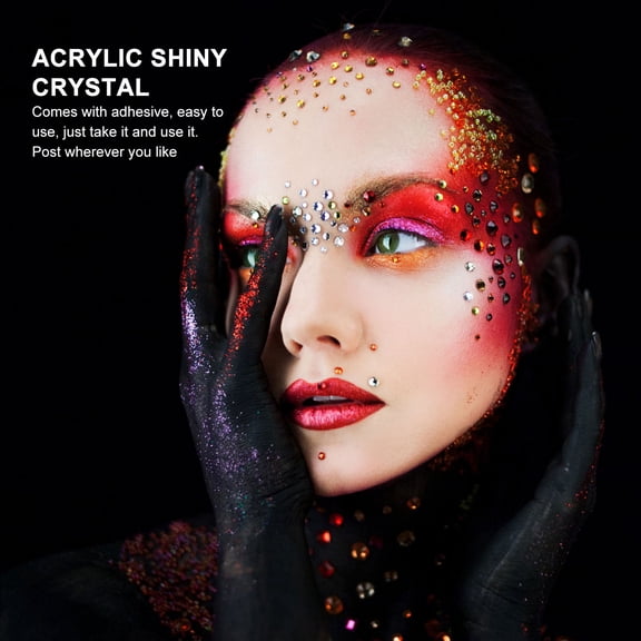 NIAIZEK Adhesive Rhinestone Sheets Red Plastic 6Set